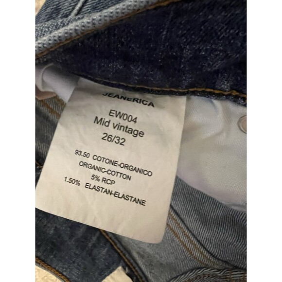 Jeanerica Women's 26/32 Mid Vintage Organic Cotton Denim Blue Jeans - Picture 3 of 7